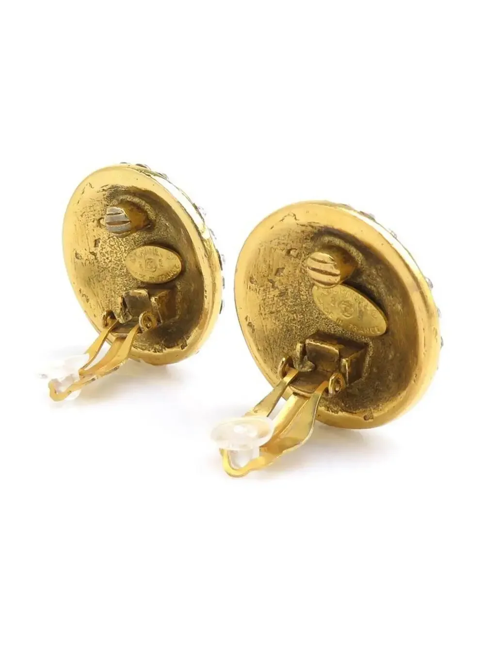 Auth Chanel Cc Logo Clip On Earrings #302728C33B